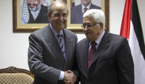 U.S. Envoy George Mitchell and Palestinian Authority President Mahmoud Abbas