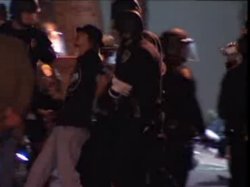 Occupier being arrested