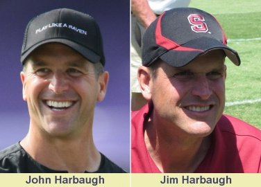 John Harbaugh, Ravens Coach / Jim Harbaugh, 49ers Coach