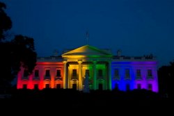 White House with rainbow colors