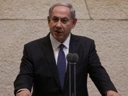 Prime Minister Benjamin Netanyahu addresses the Knesset plenum on the security situation, hours after three Israelis were killed in terror attacks, on October 13, 2015.
