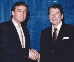 A recently unearthed photo shows young Donald Trump shaking hands with President Ronald Reagan.