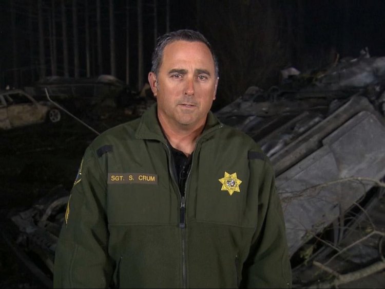 Sgt. Spencer Crum of Sonoma County Sheriff's Office speaks to