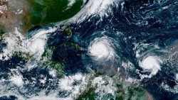 Hurricane Katia in the Gulf of Mexico, Hurricane Irma in the Caribbean Sea and Hurricane Jose in the Atlantic Ocean