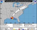 Probable path of Hurricane Nate