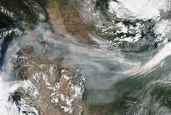 Wildfire smoke drifting across the U.S.