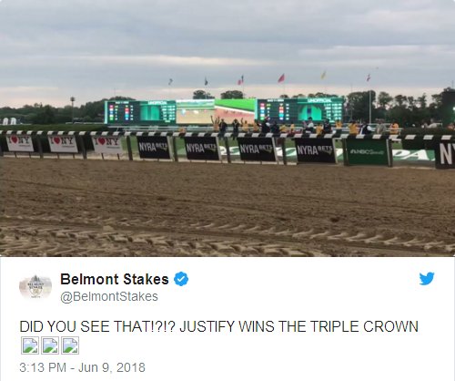 Did you see that? Justify wins the Triple Crown