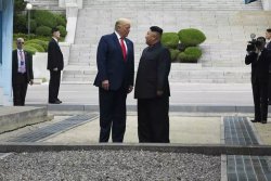President Donald Trump and Leader Kim Jong Un at the DMZ