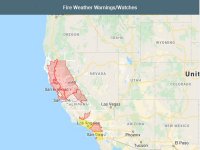 Fire warnings in California