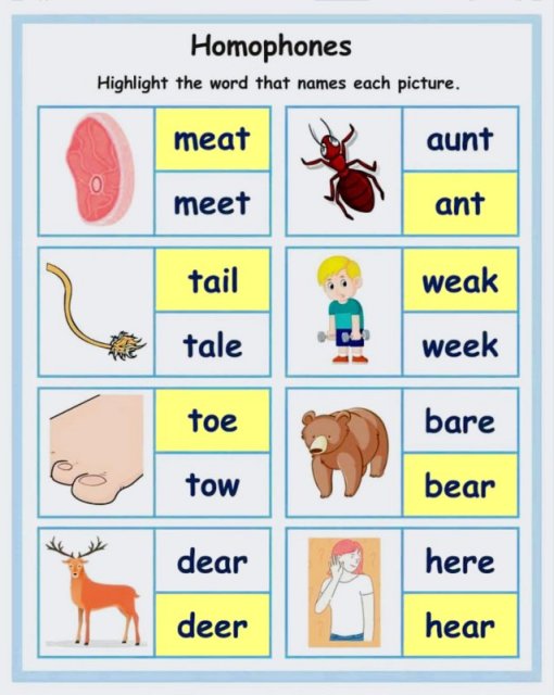 Homophones