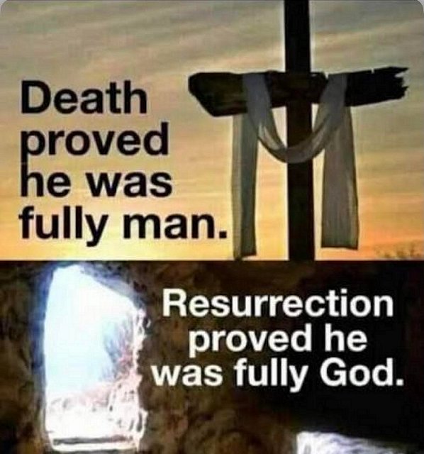 Death proved Jesus was a man; resurrection proved He was fully God