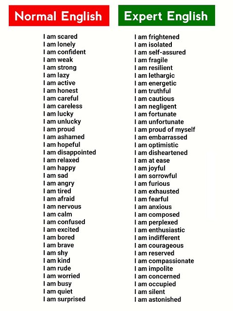 English phrases, normal and expert