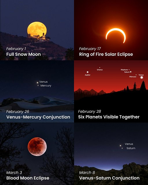 Space views in February/March, 2026