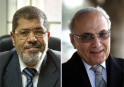Mohamed Morsi (L) and Ahmed Shafiq (R)
