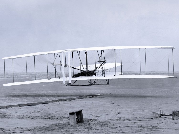 Wright Flyer flown first on December 17, 1903, by Orville and Wilbur Wright