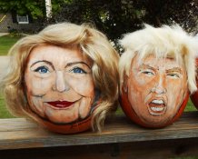 Clinton and Trump Pumpkins