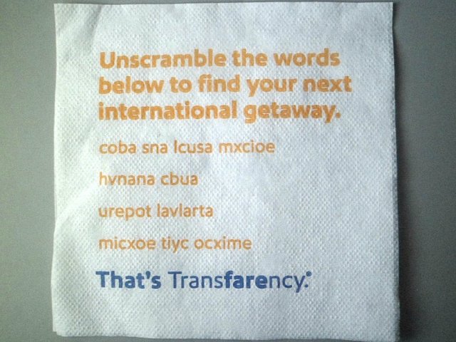 Unscramble the words below to find your next international gateway.
