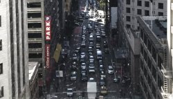 Stopped traffic in San Francisco during widespread power outage