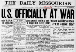 U.S. enters World War I: April 6, 1917