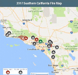 2017 Southern California Fire Map