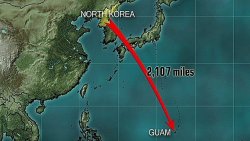 From North Korea to Guam: 2,100 miles