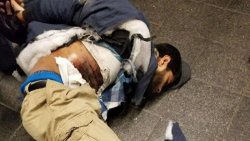 Islamic terrorist Akayed Ullah handcuffed on the ground after failed bombing attempt