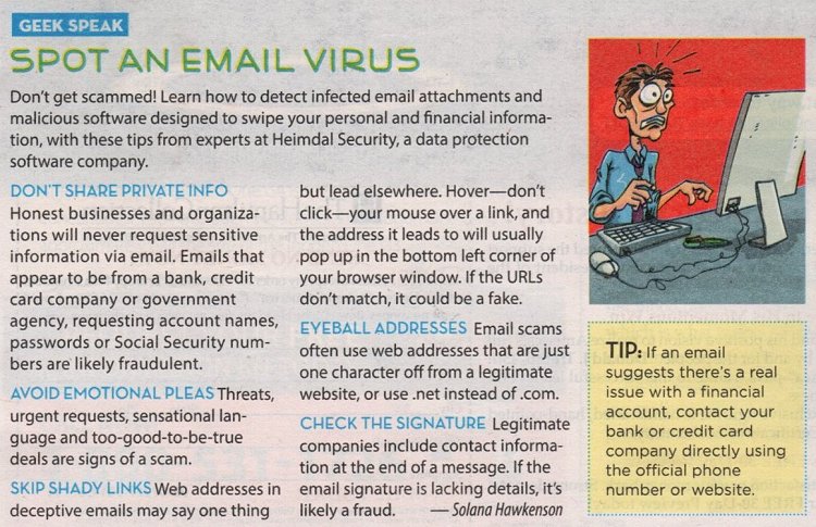 Spot an email virus