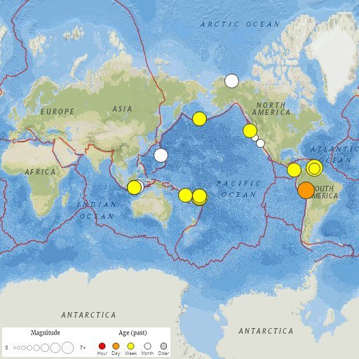 Significant earthquake during past 30 days on the Ring of Fire