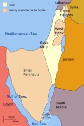 Israel territory after the 1967 Six Day War