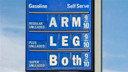California gas prices cost an arm and a leg
