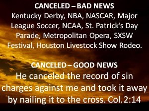 Canceled: bad news, good news