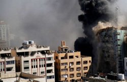 Gaza building destroyed by Israel
