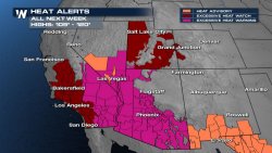 Weather alerts in southwestern U.S.