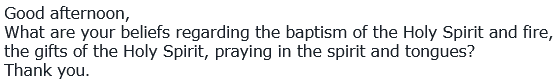Holy Spirit baptism