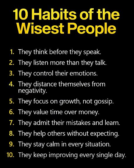 Habits of wisest people