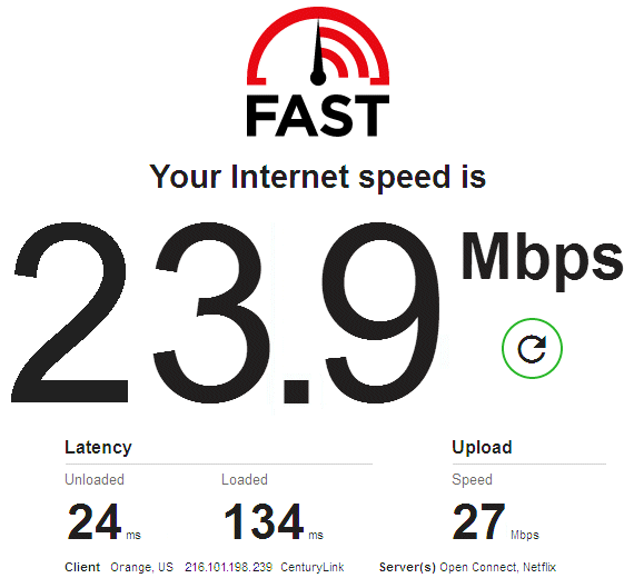 Fast internet speed